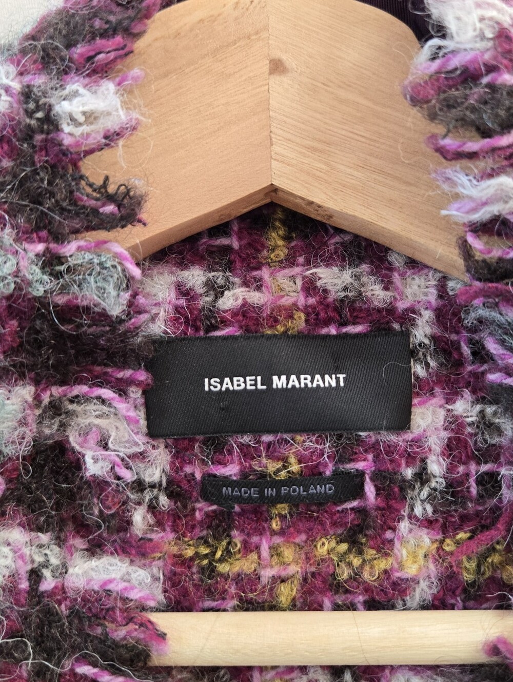 Isabel Marant Dianaly Checked Plaid Tweed Cardigan Coat Fringe Edge FR 40 US 8 - Picture 4 of 9